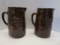 Pair of Brown Pottery Pitchers