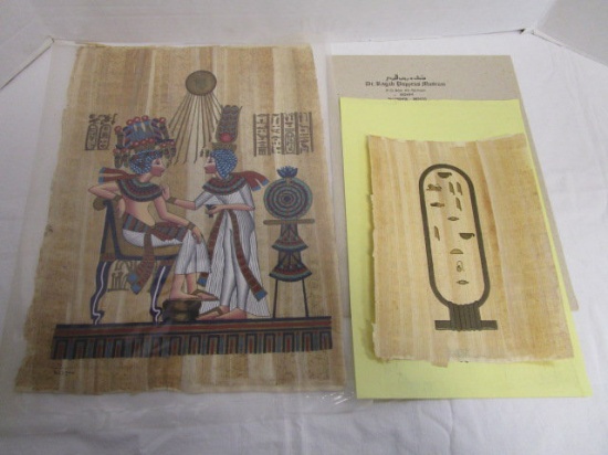 Egyptian Artwork on Papyrus Paper w/ Signature
