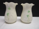Pair of Belleek Vases - Miniature Vase Series Sixth Edition