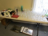 Large Table Lot - Stemware, Glasses, Mugs, Pictures, Mirror