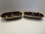 Pair of Divided Pottery Dishes