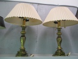Pair of Brass lamps w/ Shade