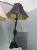 Black Wood Lamp w/ Shade