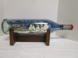 2 Sailboats in a bottle on stand