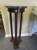 Wooden Marble Top Pedestal Stand