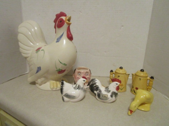 Lenox Pottery Pitcher, Fitz& Floyd Salt/Pepper Shakers and Pill Cup