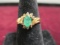 10k Gold Emerald & Diamond Ring