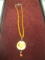 Orange Gemstone Necklace w/ Round Orange Stone w/ Sterling Silver Clasp