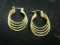 14k Gold Four Hoop Diamond Cut Earrings