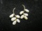 14k Gold Pearl Leaf Earrings