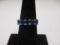 Sterling Silver Band Ring w/ Simulated Blue Stone