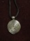 Sterling Silver Nautilus Pendant on Black Cord Necklace