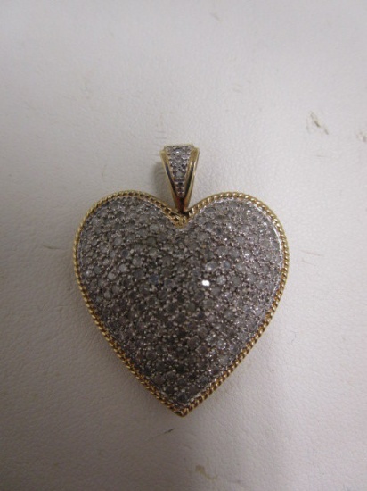 14k Gold Diamond Heart Pendant