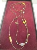 Retired Silpada Long Necklace w/ Gemstones & Beads