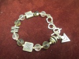 Retired Silpada Sterling Silver & Bead Bracelet w/ Toggle Clasp