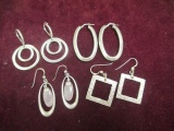 4 Pair of  Silver Earrings