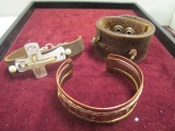 2 Leather Bracelets & 1 Copper Cuff