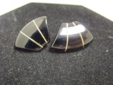 Onyx Earrings w/ 14k Gold Posts & Accents
