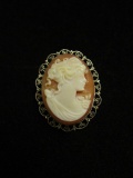 Sterling Silver Cameo Brooch/Pendant