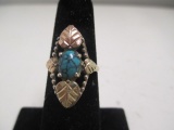Sterling Silver/ 12k Gold/ Copper Turquoise Ring
