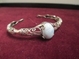 Sterling Silver Cuff Bracelet w/ Cabochon Stone