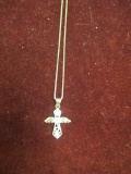 Sterling Silver Necklace w/ Angel Pendant