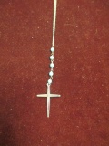 Sterling Silver Cross Necklace w/ Turquoise Beads