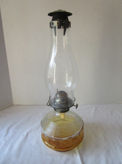 Clear and Amber Oil Lamp
