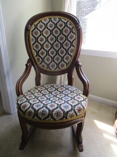Upholstered Vintage Style Rocking Chair