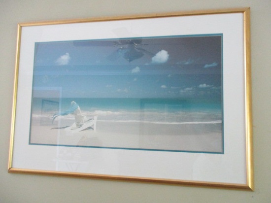 Framed and Matted Beach Scene
