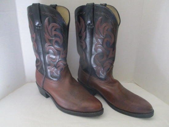 Pair of Leather Upper Cowboy Boots