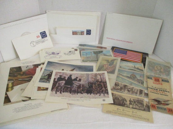 Bicentennial Mementos, 1980 Commemorative Stamp Set, War Savings Bonds Stamp Album, Postcards