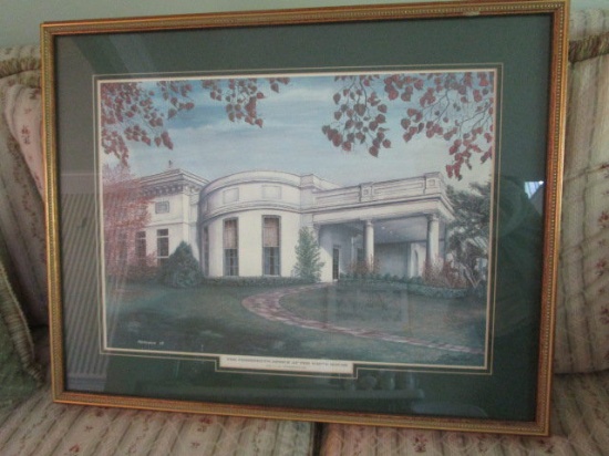 Framed and Matted "The President's Office at the White House" by C. G. Morehead