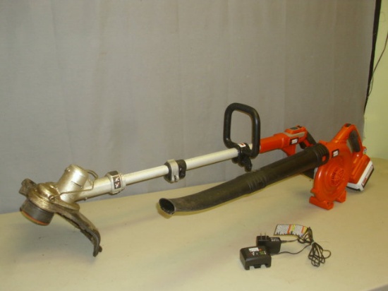 Black & Decker 40volt Lithium Battery Powered Leaf Blower & Weed Eater w/Battery & Charger