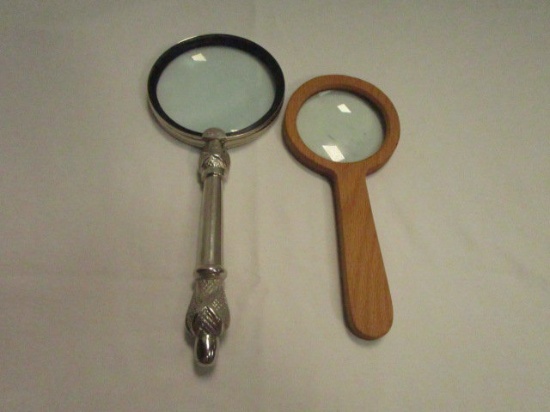 Silver Handle & Wood Handle Magnifying Glass