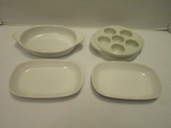 Delta Airlines Pfaltzgraff Casseroles (2), Mt. Clemens Pottery Casserole &