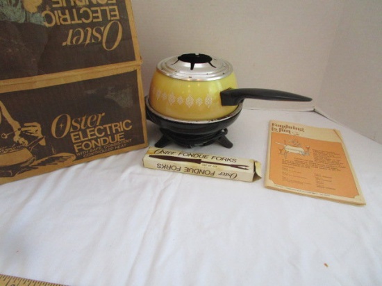 Vintage Oster Electric Fondue with Forks