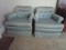 Pair of Green Floral Print Upholstered Arm Chairs