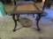 Metal and Wood Ice Cream Parlor Table with Three Attached Seats