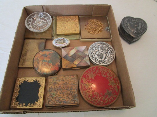 Vintage Ladies' Compacts, Ring Holders, Mirrors