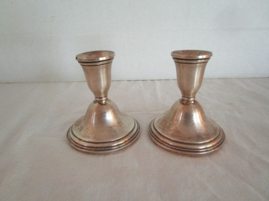 Pair Presiner Sterling Weighted Candlesticks