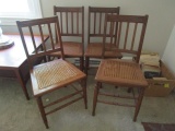 Four Woven Seat Chairs