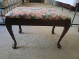 C. B. Furniture Exchange Wooden Stool with Upholstered Seat