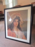 Framed and Matted Portrait of Young Lady