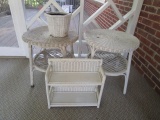 Wicker Tables, Planter and Shelf