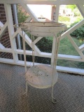 Antique Metal Wash Stand with Enamel Bowl