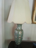 Ceramic Oriental Style Painted Table Lamp with Shade