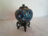 Cloisonne Lidded Jar and Stand