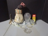 Vintage Egg Cup, Bobeches, Made in Germany Shoe, Brass Bell, etc.