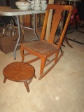 Wooden Stool and Rocking Chair
